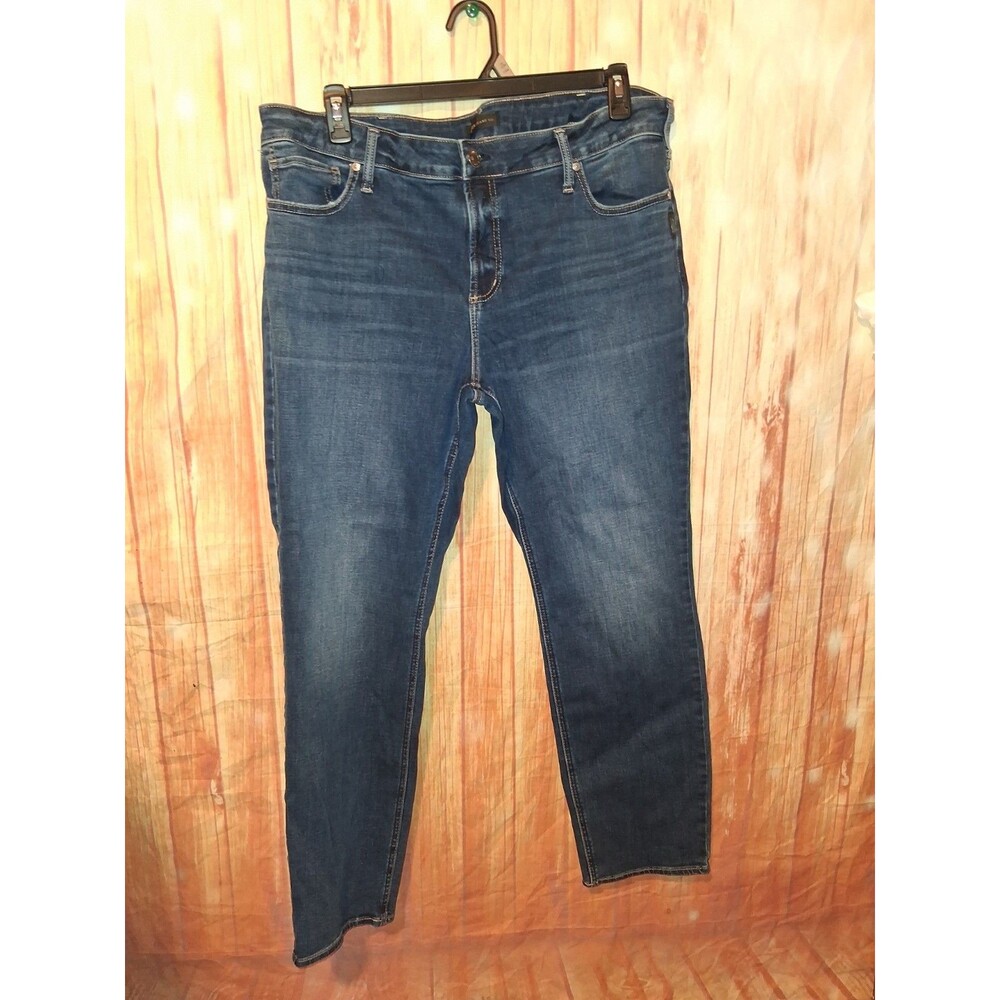 Silver Jeans Co Medium Denim Elyse Straight Jeans Sz 18W